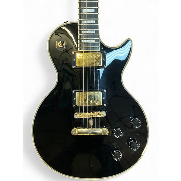 Used 2012 Epiphone Les Paul Custom Pro Black Solid Body Electric Guitar