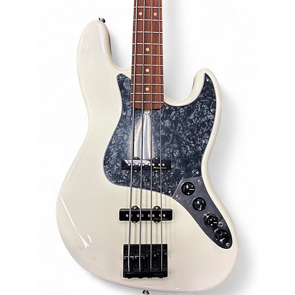 Used Fender Deluxe Jazz Bass Alpine White Electric Bass Guitar