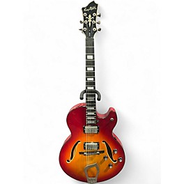 Used Hagstrom HJ500 Cherry Sunburst Hollow Body Electric Guitar