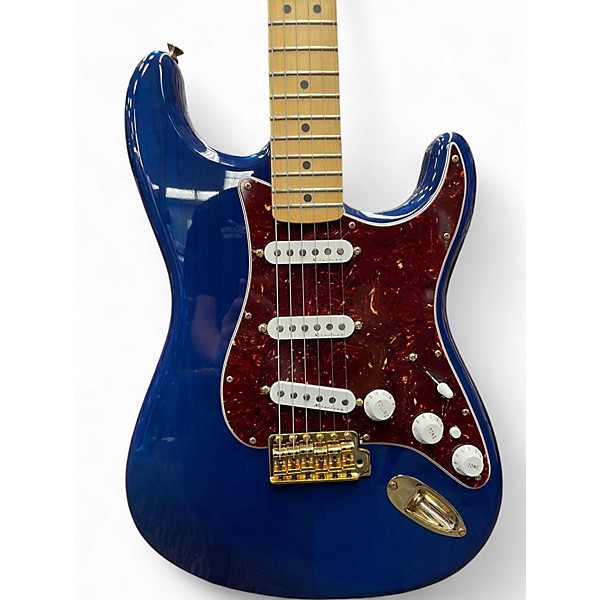 Used Fender Stratocaster Deluxe Transparent Sapphire Blue Solid Body Electric Guitar