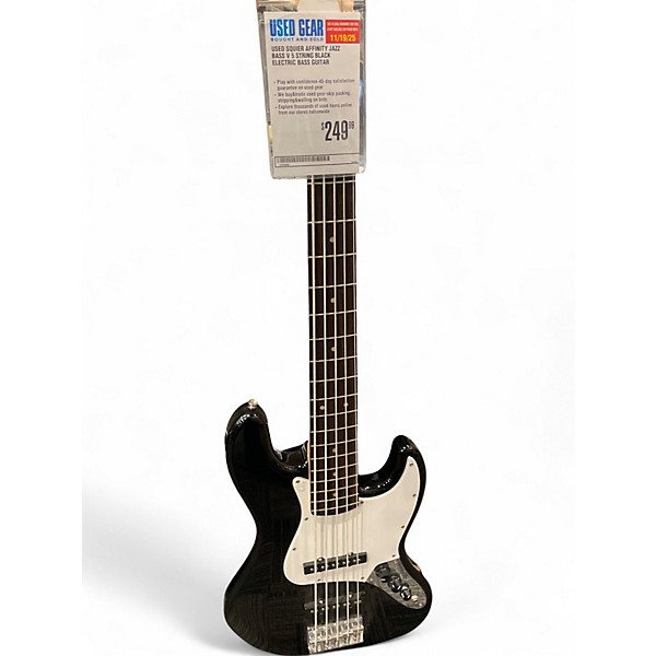 Used Squier Affinity Jazz Bass V 5 String Black Electric Bass Guitar