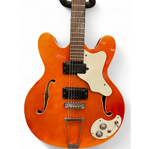 Used 1960s Mosrite Celebrity Orange Hollow Body Electric Guitar