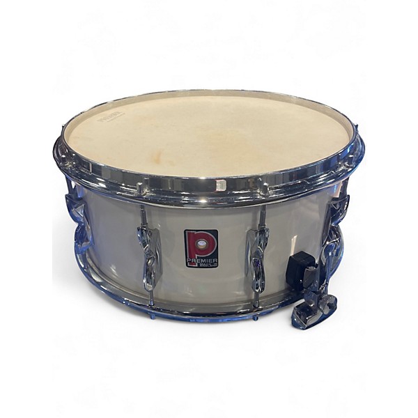 Used 1986 Premier 14in Parallel Action Resonator Snare White Drum
