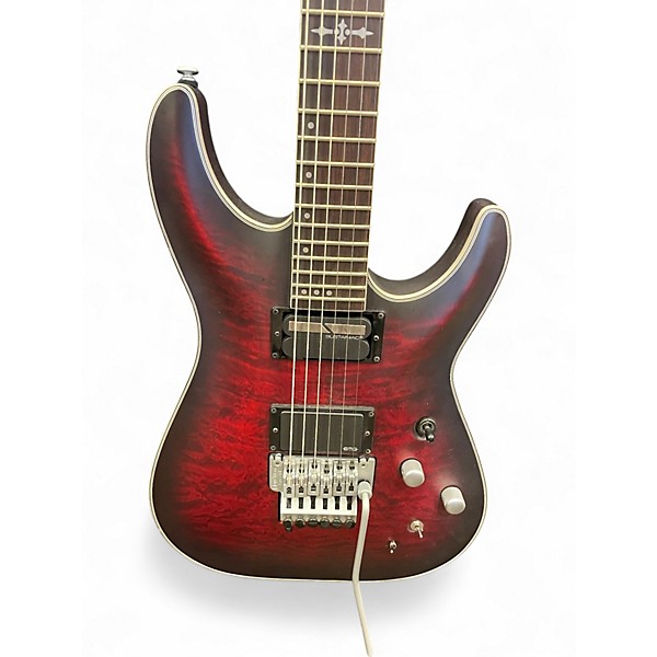 Used Schecter Guitar Research C-1 FR S Platinum Crimson Red Burst Solid Body Electric Guitar