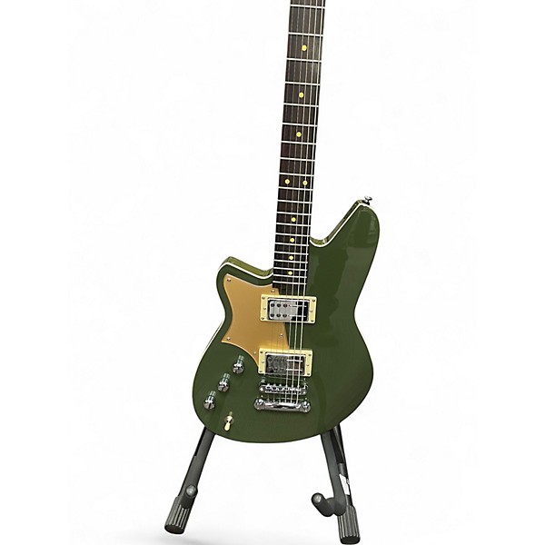 Used Reverend Descent RA Left handed Army Green Baritone Guitars