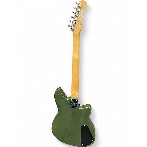 Used Reverend Descent RA Left handed Army Green Baritone Guitars