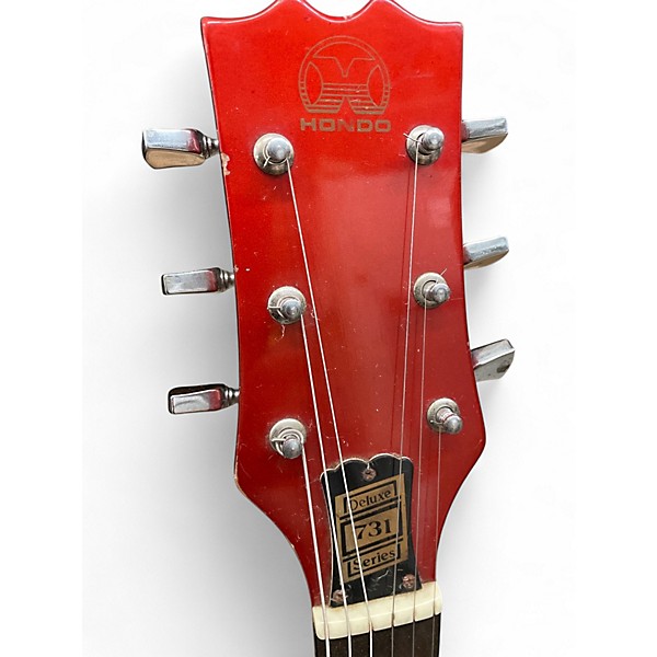 Vintage 1970s Hondo 732 Red Solid Body Electric Guitar