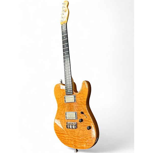 Used Fender AMERICAN  DELUXE TELECASTER  QUILTED MAPLE TOP AMBER Solid Body Electric Guitar