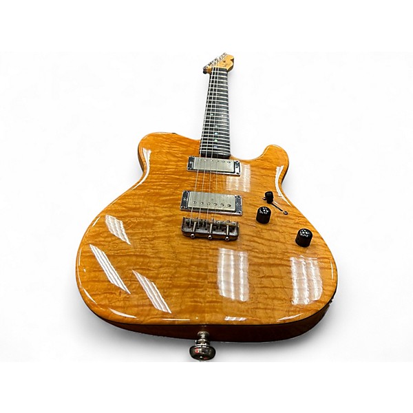 Used Fender AMERICAN  DELUXE TELECASTER  QUILTED MAPLE TOP AMBER Solid Body Electric Guitar