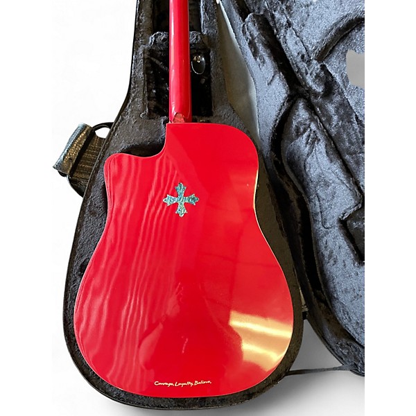 Used 2013 Randy Jackson True Faith Collection Red Acoustic Electric Guitar