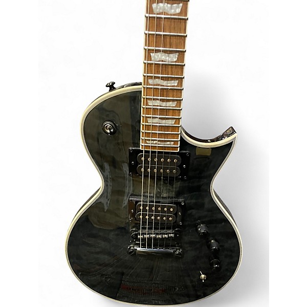 Used ESP LTD EC1000 Deluxe Trans Black Solid Body Electric Guitar