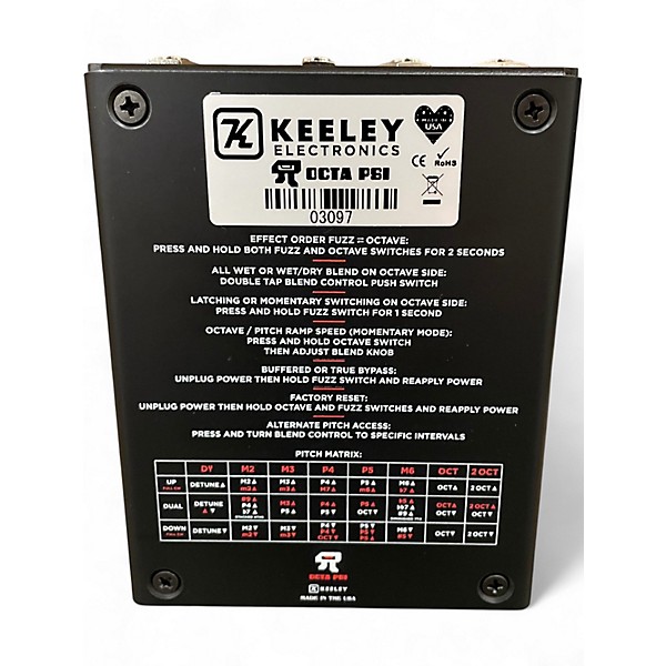 Used Keeley Octa Psi Transfigurating Fuzz Effect Pedal