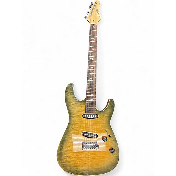 Used Sawtooth Natural Series Flamed Maple Trans Moss Burst Solid Body Electric Guitar