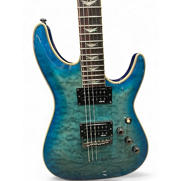 Used Schecter Guitar Research Omen Extreme 6 Blue Sunburst Solid Body Electric Guitar