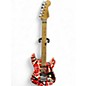 Used 2024 EVH Striped Series Frankie Red with Black and White Stripes RELIC Solid Body Electric Guitar thumbnail