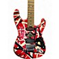 Used 2024 EVH Striped Series Frankie Red with Black and White Stripes RELIC Solid Body Electric Guitar