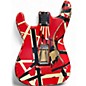 Used 2024 EVH Striped Series Frankie Red with Black and White Stripes RELIC Solid Body Electric Guitar