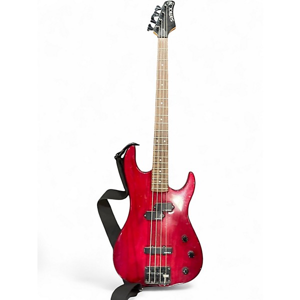 Used Samick PJ Red Electric Bass Guitar
