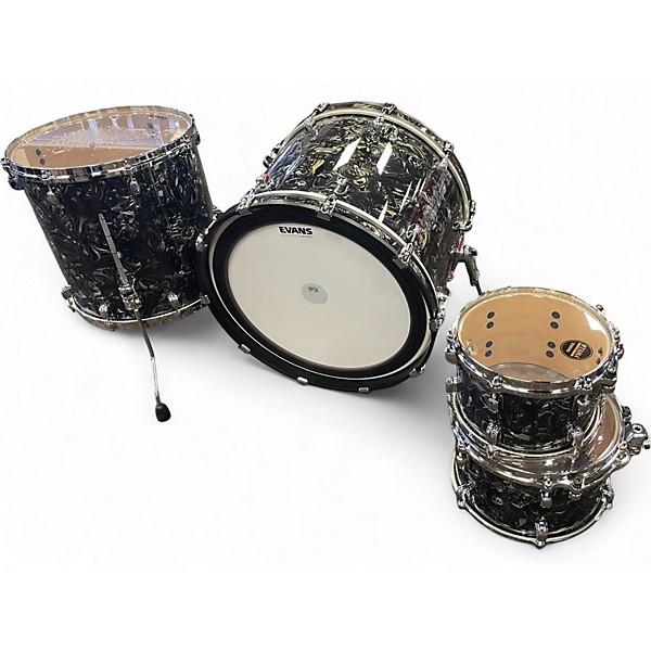 Used TAMA 4 Piece Starclassic Maple Duracover Wrap Charcoal Swirl Drum Kit