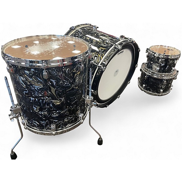 Used TAMA 4 Piece Starclassic Maple Duracover Wrap Charcoal Swirl Drum Kit