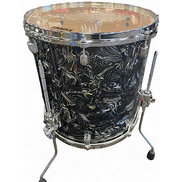 Used TAMA 4 Piece Starclassic Maple Duracover Wrap Charcoal Swirl Drum Kit