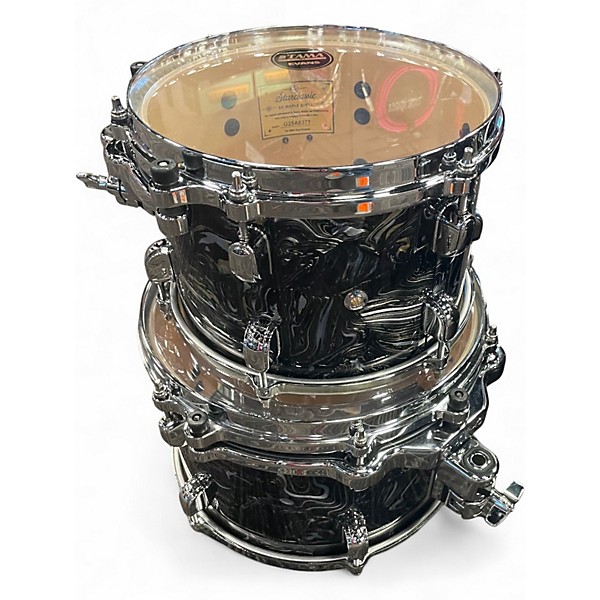 Used TAMA 4 Piece Starclassic Maple Duracover Wrap Charcoal Swirl Drum Kit