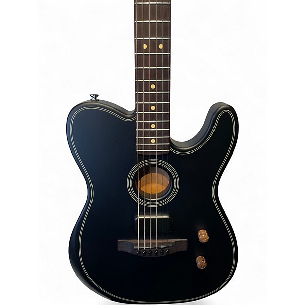 Used Fender Acoustasonic Standard Telecaster Black Acoustic Electric Guitar