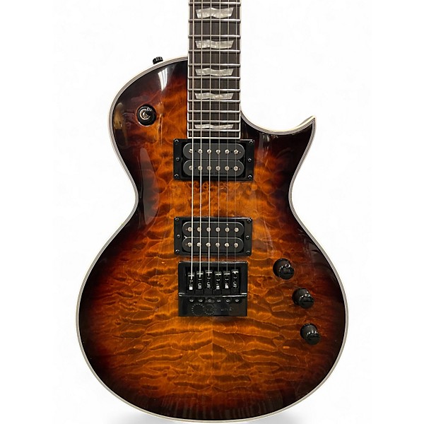 Used 2022 Esp ltd ec1000 evertune dark brown sunburst Solid Body Electric Guitar