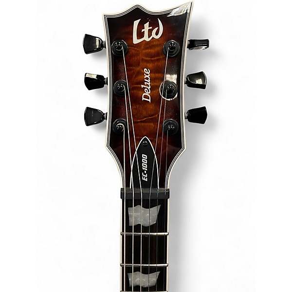 Used 2022 Esp ltd ec1000 evertune dark brown sunburst Solid Body Electric Guitar