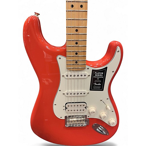 Used Fender Limited Edition Player Stratocaster HSS Fiesta Red with Matching Headstock Solid Body Electric Guitar