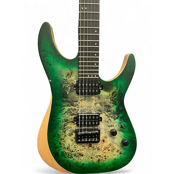 Used Schecter Guitar Research REAPER 6 BURL GREEN Solid Body Electric Guitar