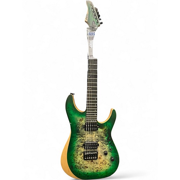 Used Schecter Guitar Research REAPER 6 BURL GREEN Solid Body Electric Guitar