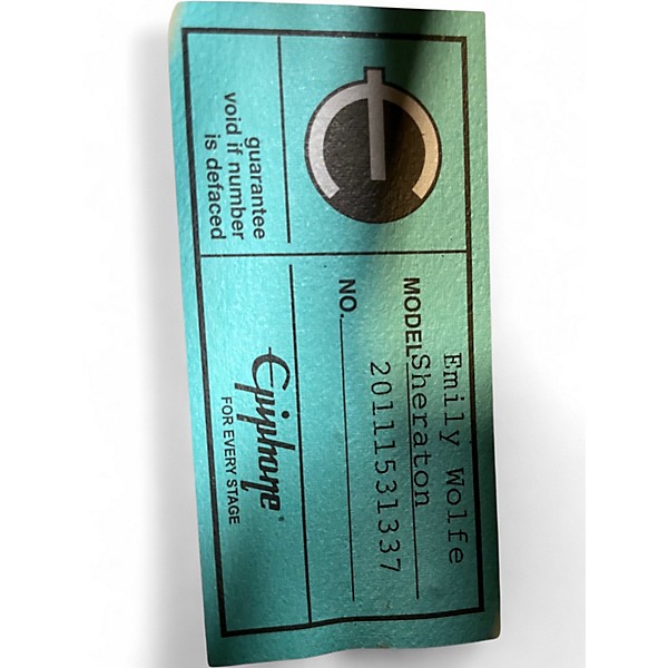 Used Epiphone EMILY WOLFE Sheraton Black Hollow Body Electric Guitar