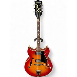 Vintage 1960s Ventura V1400 Cherry Sunburst Hollow Body Electric Guitar