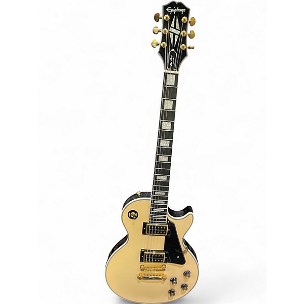 Used Epiphone Les Paul Custom Antique Ivory Solid Body Electric Guitar