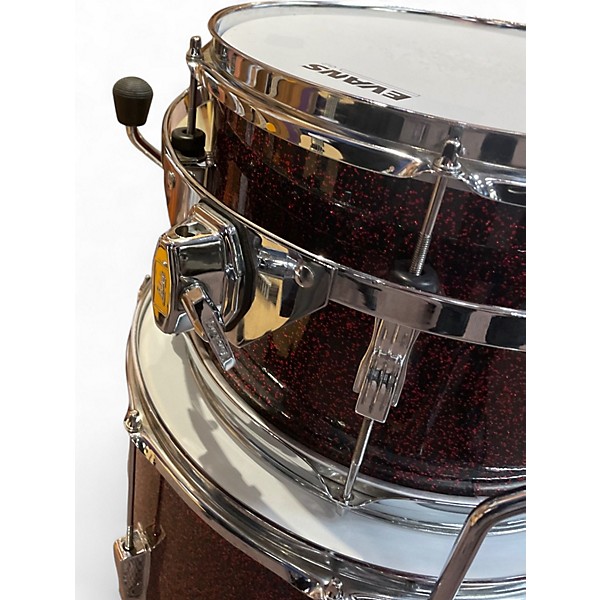 Used Ludwig 3 Piece Club Date RED SPARKLE Drum Kit