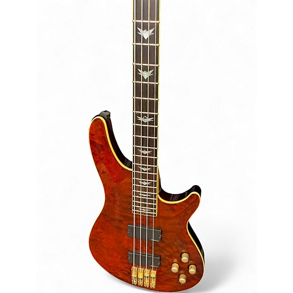 Used Schecter Guitar Research C4 4 String Red Finish Electric Bass Guitar