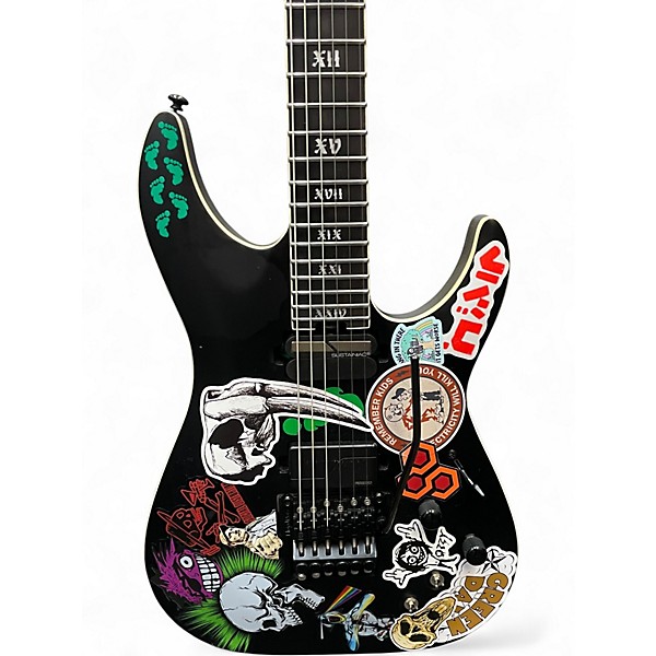 Used Schecter Guitar Research C1 SLS Elite Evil Twin FR-S Matte Black Solid Body Electric Guitar