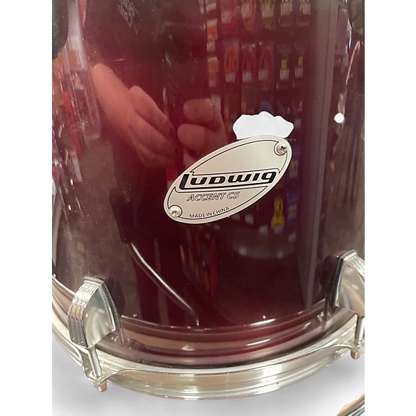 Used Ludwig 6 Piece Accent CS Ruby Red Drum Kit