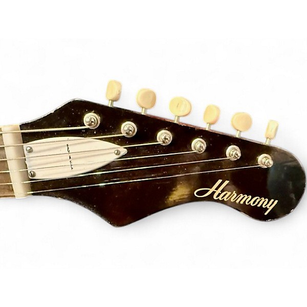 Vintage 1960s Harmony Bobkat H17 Redburst Solid Body Electric Guitar