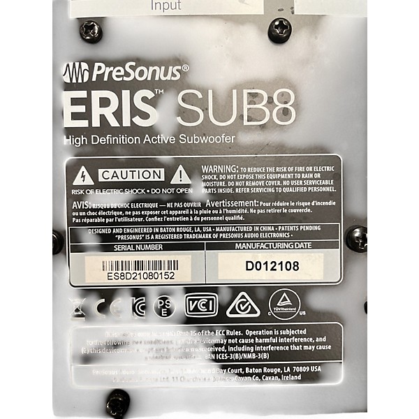 Used PreSonus ERIS SUB8 Subwoofer