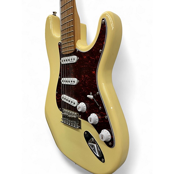 Used Harley Benton VT Series H3 Stratocaster Vintage White Solid Body Electric Guitar