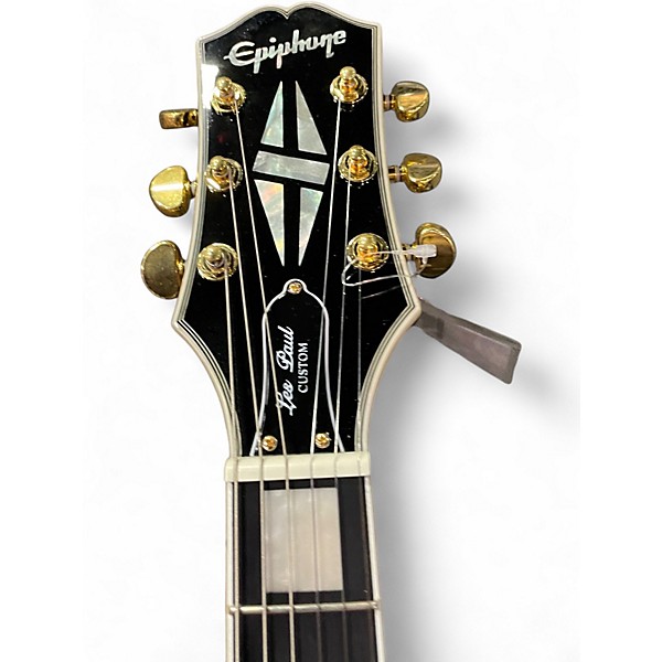 Used Epiphone Les Paul Custom Antique Ivory Solid Body Electric Guitar