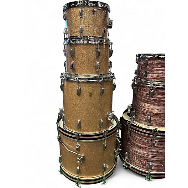 Vintage 1960s Ludwig 4 Piece Superclassic Champagne Sparkle Drum Kit