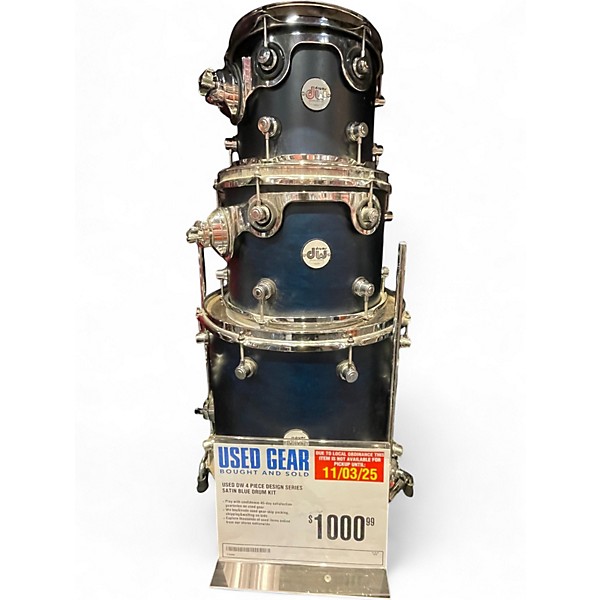 Used DW 4 Piece Design Series SATIN BLUE Drum Kit