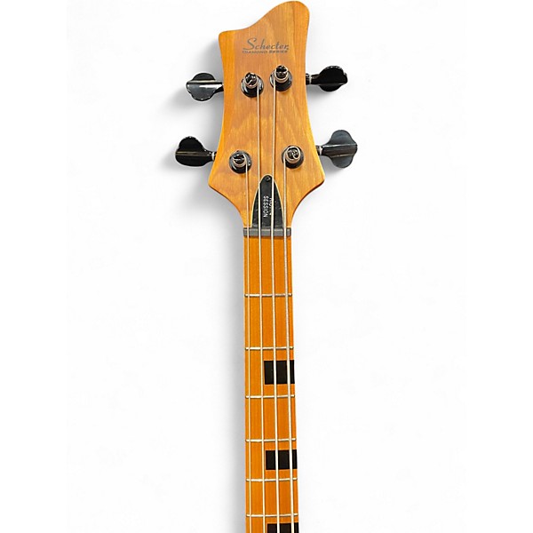 Used Schecter Guitar Research Riot 4 Session Left handed Aged Natural Satin Electric Bass Guitar