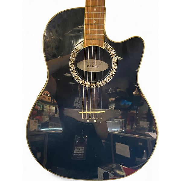 Used Ovation celebrity cc057 Black Acoustic Electric Guitar