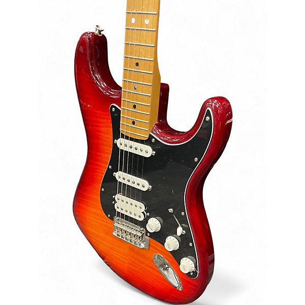 Used Fender Player Stratocaster HSS Plus Top Aged Cherry Burst Solid Body Electric Guitar