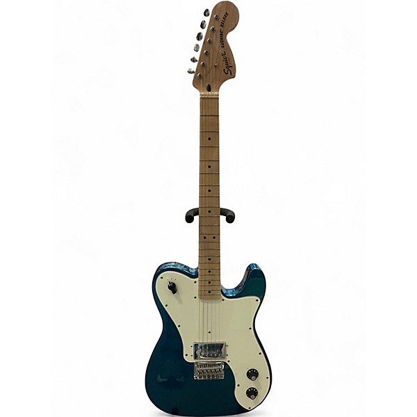 Used Squier Esquire Deluxe Blue Sparkle Solid Body Electric Guitar