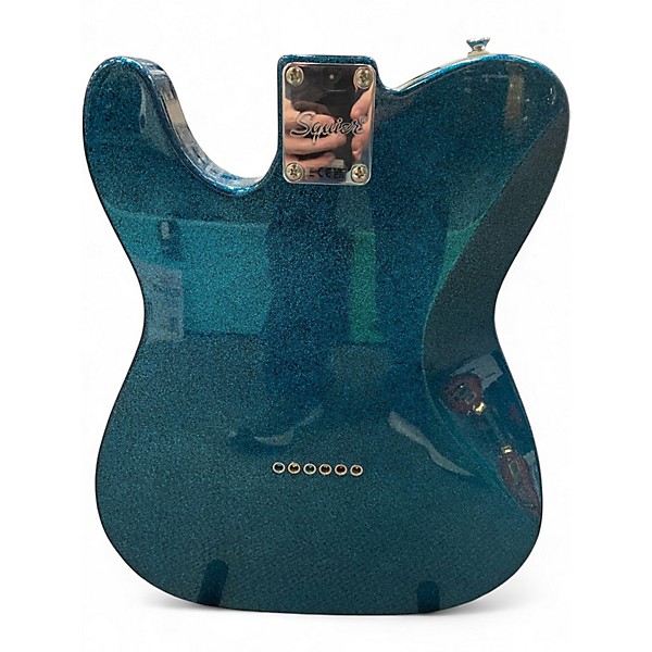 Used Squier Esquire Deluxe Blue Sparkle Solid Body Electric Guitar